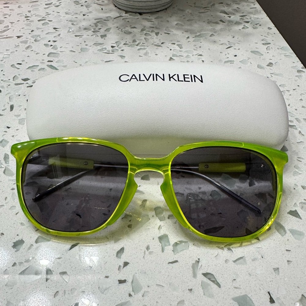 Neon Yellow CK Calvin Klein Sunglasses